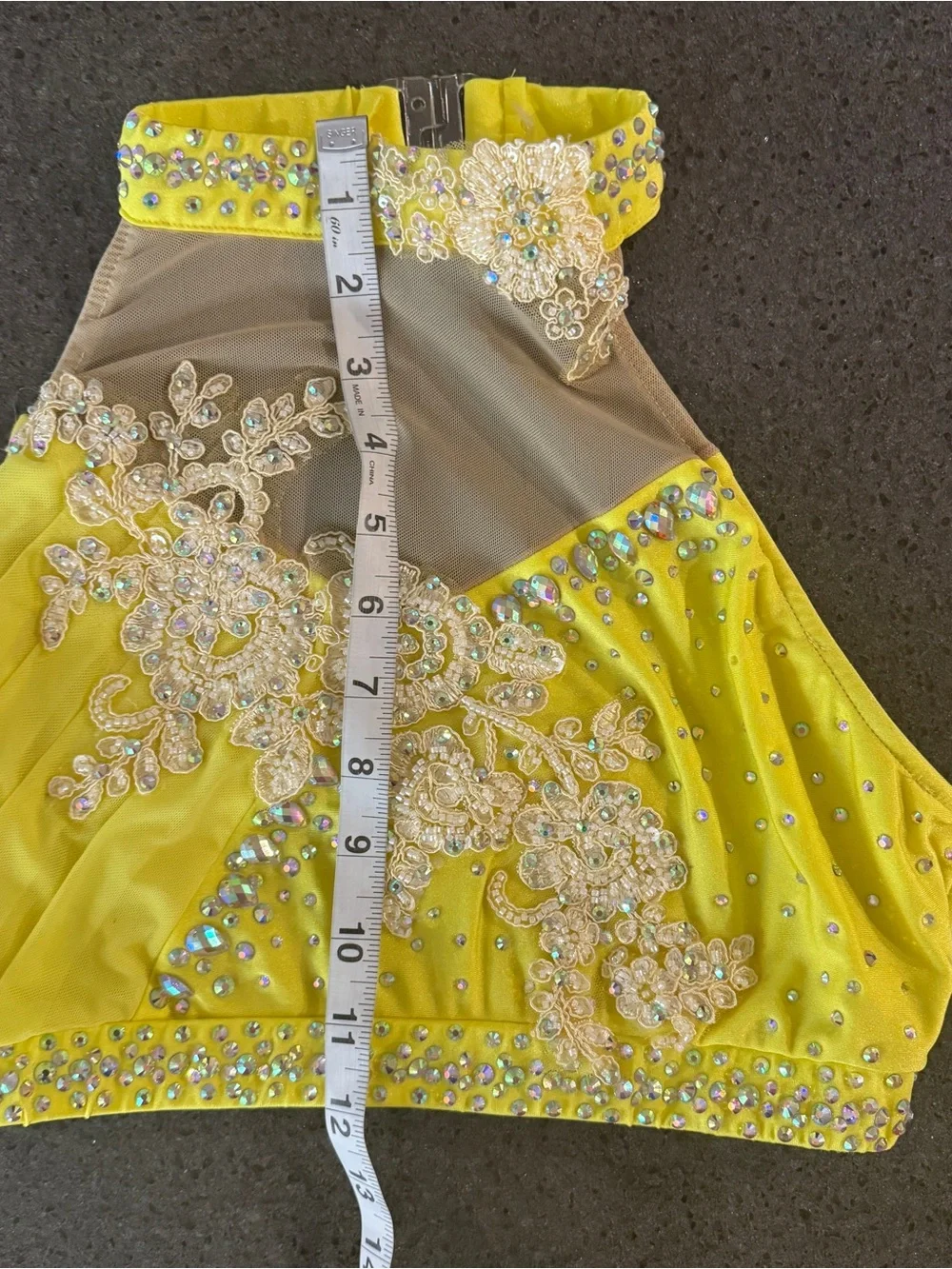 Yellow Embellished Two-Piece Dance Costume
